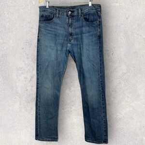 Levis 513 Slim Straight Denim Jeans Blue Mens Size 36 x 32 Zipper‎ Fly Stretch